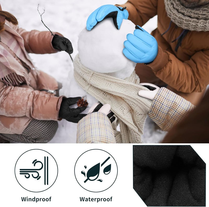 Odtmger Ski Gloves,Waterproof, Touchscreen-Compatible, Winter Warm Cotton Filled, Anti-Loss Rope for Parent Child - Image 3